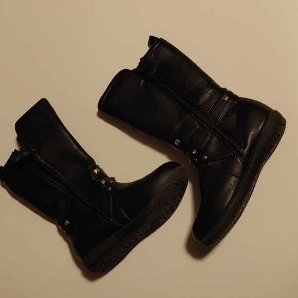 3/$25 BLACK toddler tall cowboy boots zipper and studs size 8 - Picture 8 of 9
